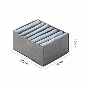 7 Grids Jeans Storage Box Closet Wardrobe Clothes Compartment Boxes Drawer Jeans Socks Separation Organizer Pants Storage