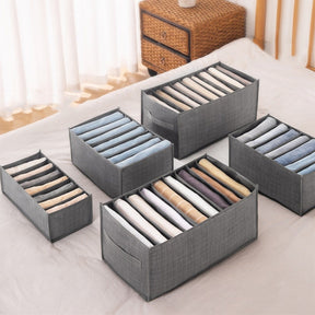 7 Grids Jeans Storage Box Closet Wardrobe Clothes Compartment Boxes Drawer Jeans Socks Separation Organizer Pants Storage