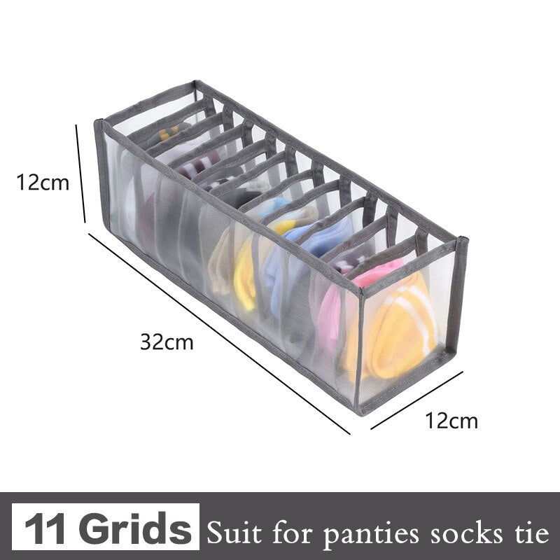 7 Grids Jeans Storage Box Closet Wardrobe Clothes Compartment Boxes Drawer Jeans Socks Separation Organizer Pants Storage