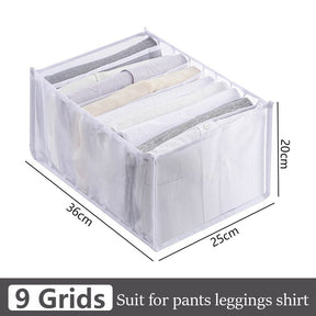 7 Grids Jeans Storage Box Closet Wardrobe Clothes Compartment Boxes Drawer Jeans Socks Separation Organizer Pants Storage