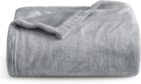 Fleece Blankets Twin Size Grey - 300GSM Lightweight Plush Fuzzy Cozy Soft Twin Blanket for Bed. Sofa. Couch. Travel. Camping. 60x80 inches