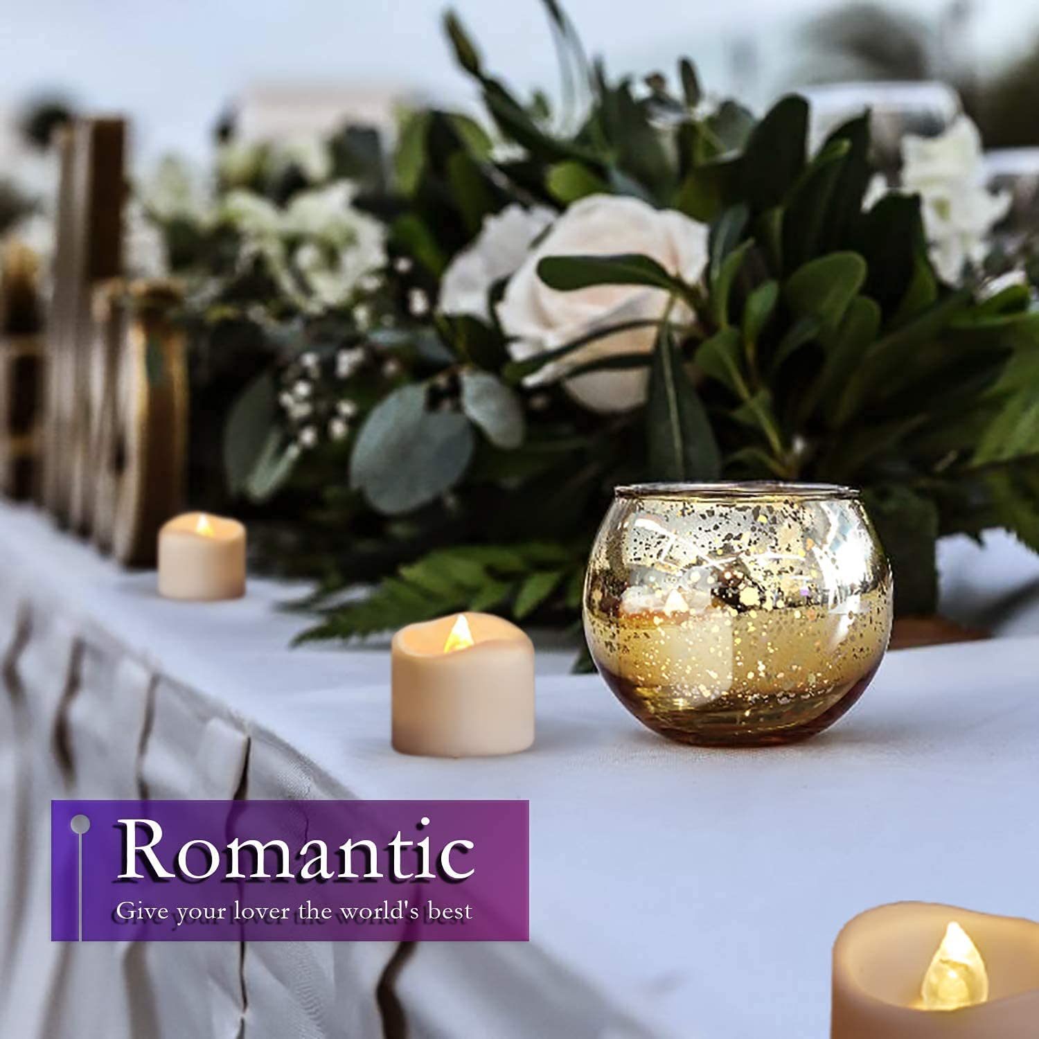 Flameless Tea Lights Candles. Last 5days Longer Battery Operated LED Votive Candles. 12 pcs Flickering Tealights with Warm White Light for Wedding. Valentine's Day. Halloween. Christmas