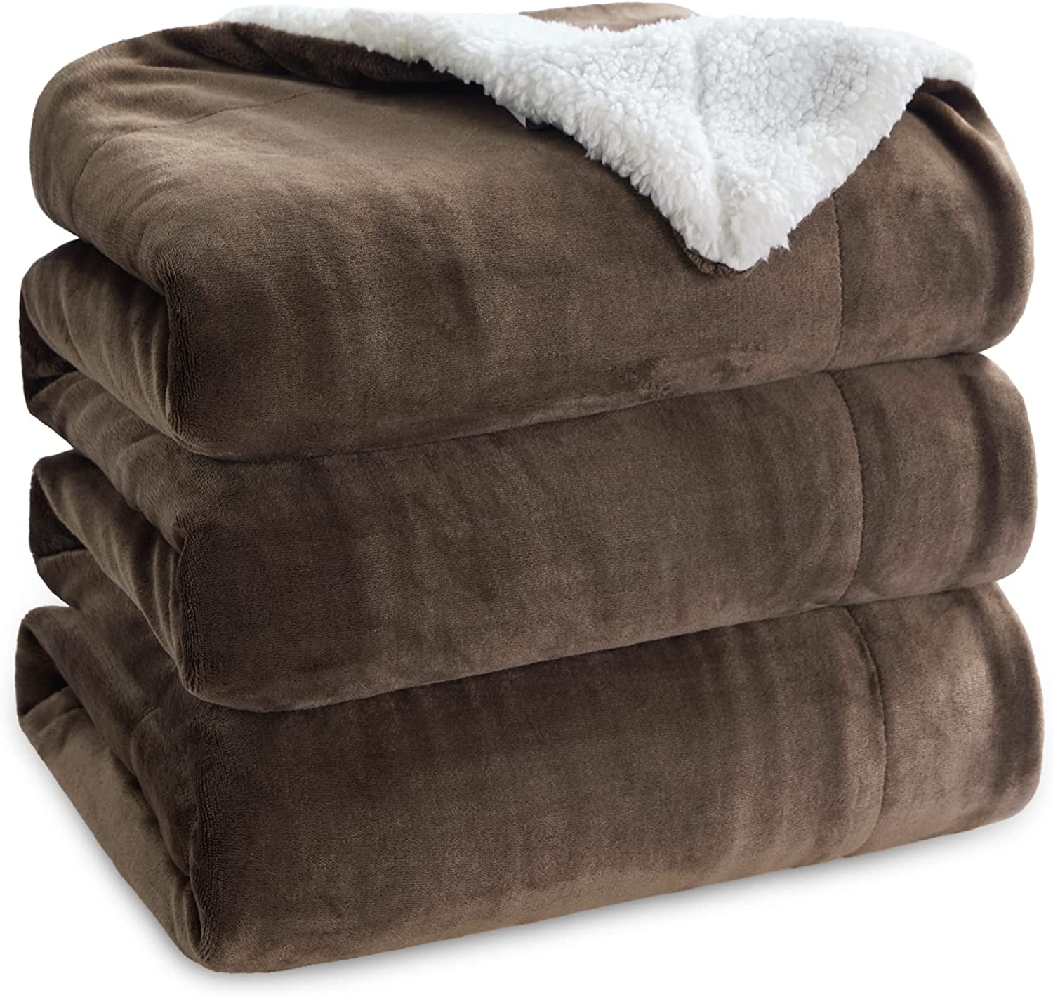 Sherpa Fleece Throw Blanket for Couch - Grey Thick Fuzzy Warm Soft Blankets and Throws for Sofa. 50x60 Inches