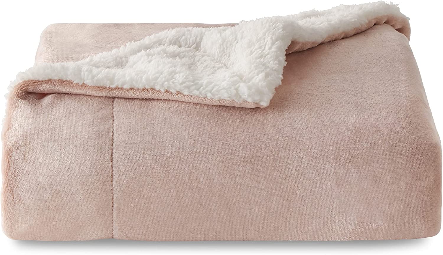 Sherpa Fleece Throw Blanket for Couch - Grey Thick Fuzzy Warm Soft Blankets and Throws for Sofa. 50x60 Inches