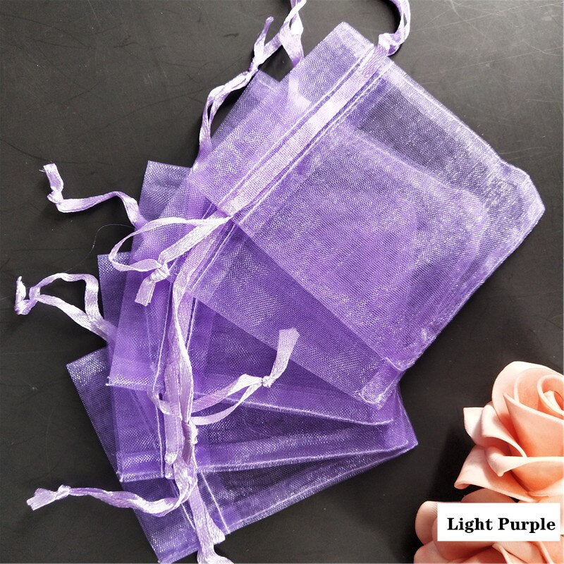 7x9 9x12 10x15 13x18cm 50 Pieces 19 Colors Jewelry Bag Wedding Gift Organza Jewelry Bag Display Packaging Jewelry Pouches 5Z