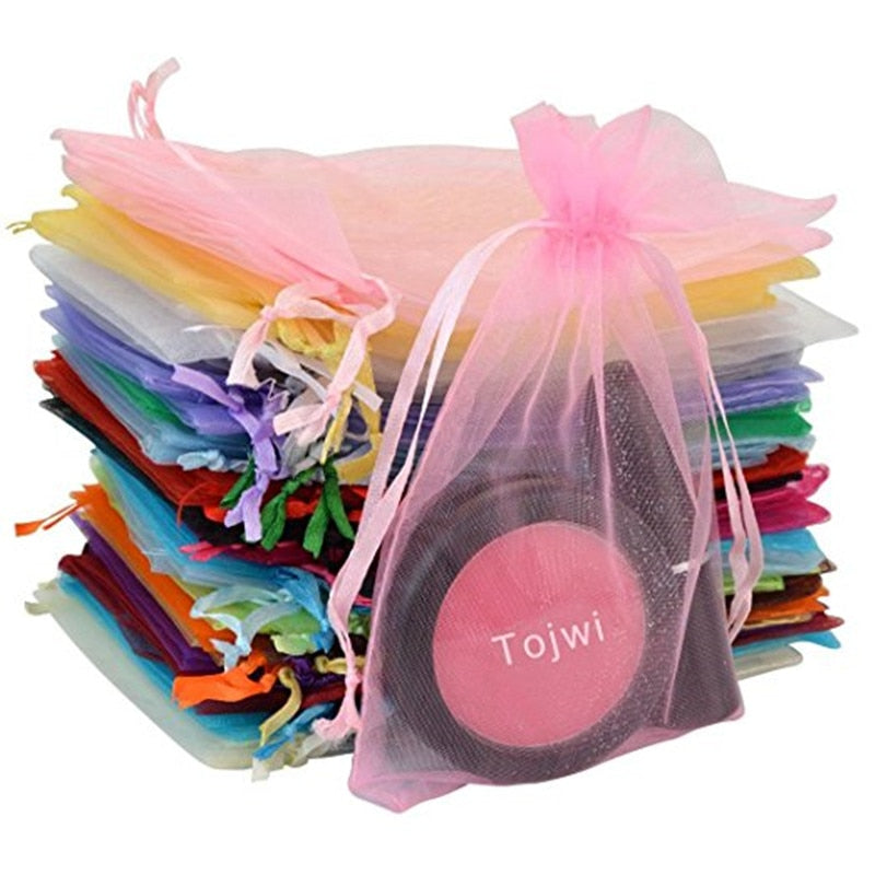 7x9 9x12 10x15 13x18cm 50 Pieces 19 Colors Jewelry Bag Wedding Gift Organza Jewelry Bag Display Packaging Jewelry Pouches 5Z