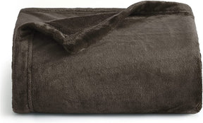 Fleece Blankets Twin Size Grey - 300GSM Lightweight Plush Fuzzy Cozy Soft Twin Blanket for Bed. Sofa. Couch. Travel. Camping. 60x80 inches