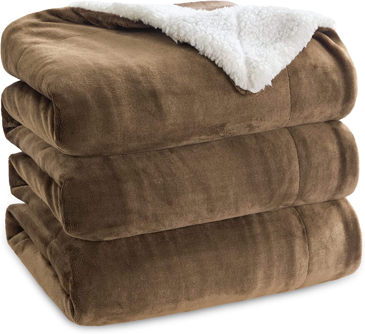 Sherpa Fleece Throw Blanket for Couch - Grey Thick Fuzzy Warm Soft Blankets and Throws for Sofa. 50x60 Inches