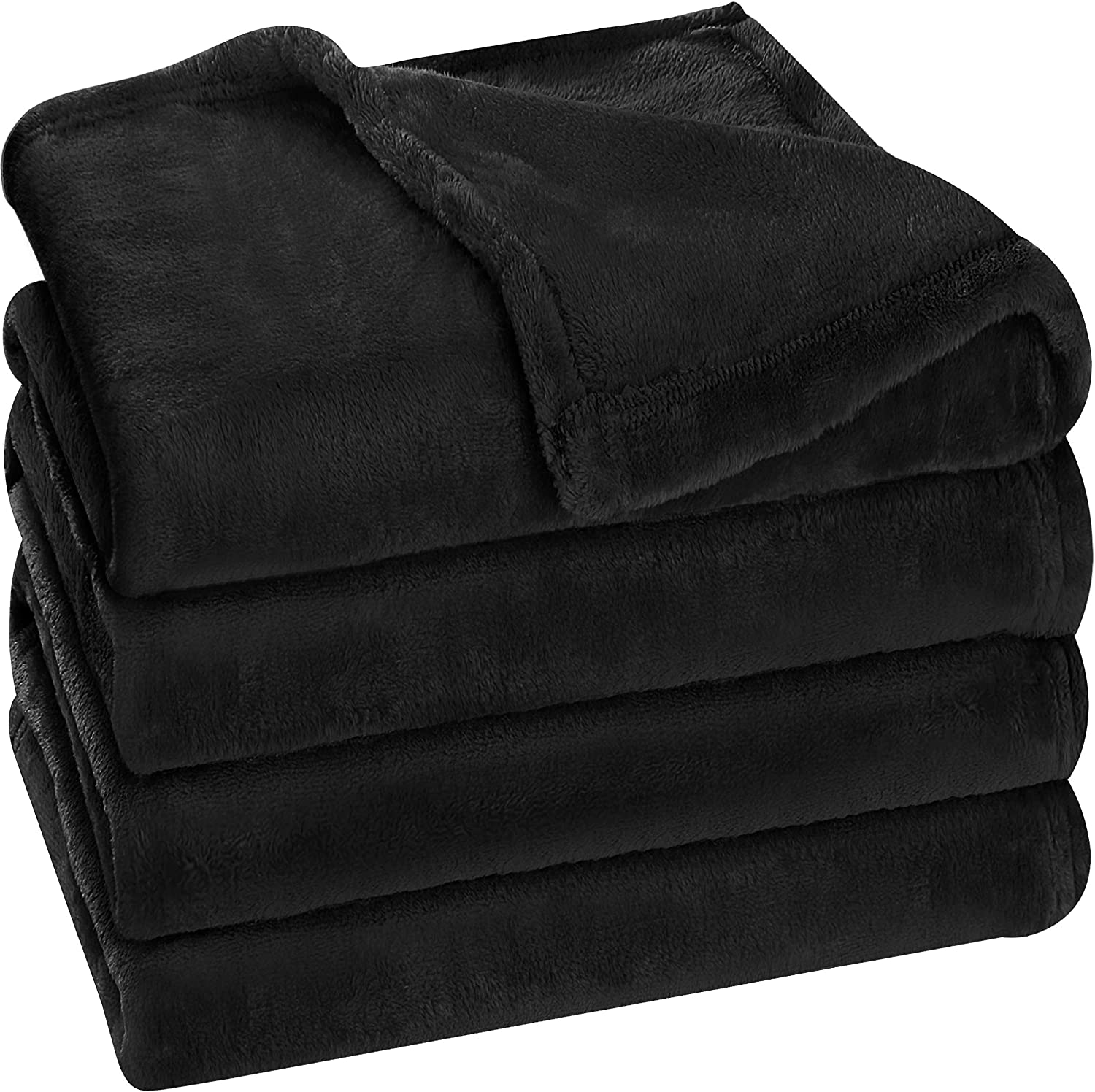 Bedding Fleece Blanket Queen Size Grey 300GSM Luxury Fuzzy Soft Anti-Static Microfiber Bed Blanket (90x90 Inches)