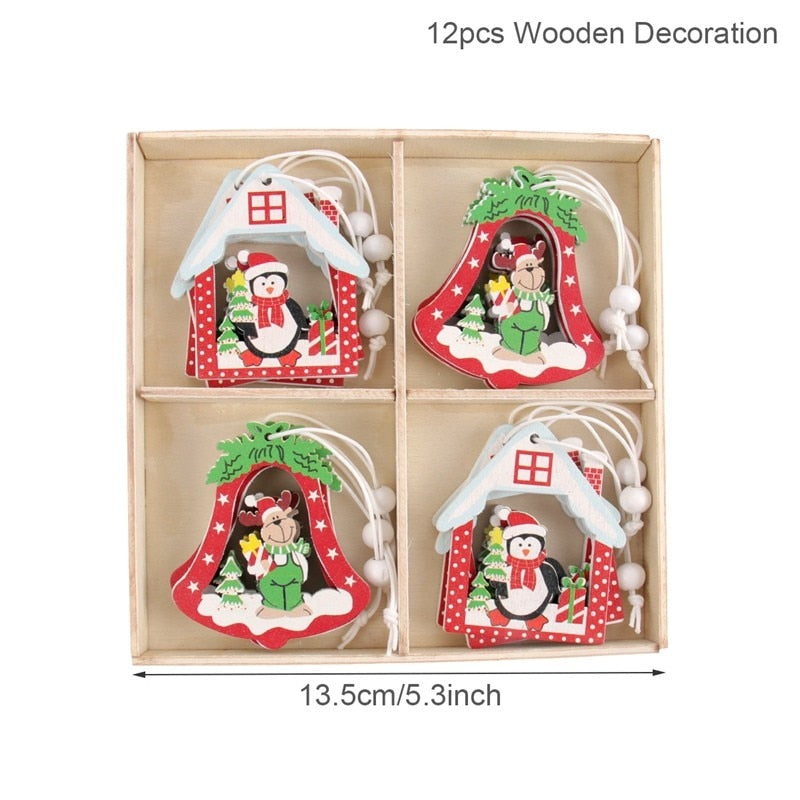 9/12pcs Cristmas Gnomes Wooden Pendants Christmas Decorations For Home Xmas Tree Christmas Ornaments Navidad Decor New Year Gift