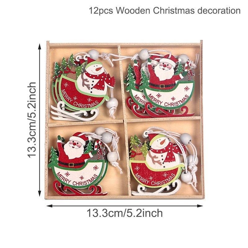 9/12pcs Cristmas Gnomes Wooden Pendants Christmas Decorations For Home Xmas Tree Christmas Ornaments Navidad Decor New Year Gift