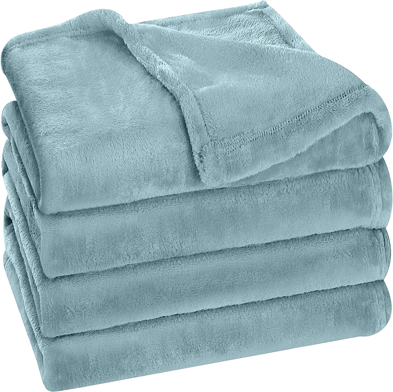 Bedding Fleece Blanket Queen Size Grey 300GSM Luxury Fuzzy Soft Anti-Static Microfiber Bed Blanket (90x90 Inches)