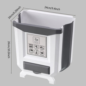 9L Foldable kitchen Trash can With 15PCS Garbage bag Plastic Car Trash Bin kitchen Cabinet trash Storage