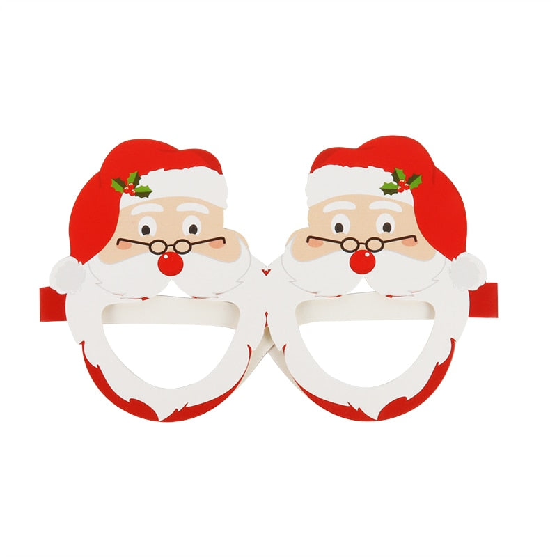9pcs Cute Christmas Glasses Merry Christmas Party photos booth Flexibility to Fit All Sizes for Xmas New Year Party navidad Noel