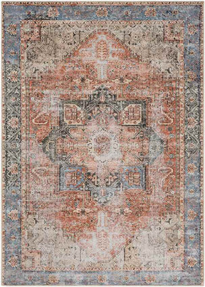 Nora Traditional Brown/Tan/Ivory Washable Mandala Area Rug