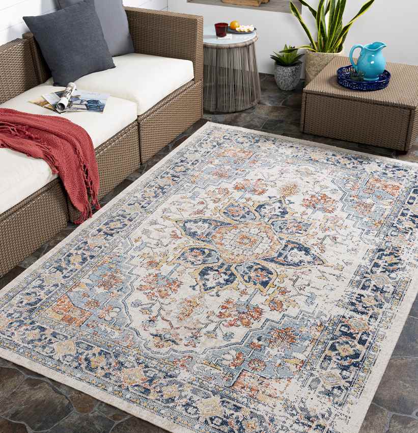 Bishop Hill Traditional Dark Blue Area Rug