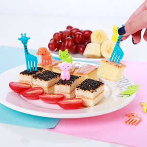 Animal Fruit Fork Food Grade Plastic Mini Cartoon Kids Cake Fruit Toothpick Bento Lunch Bento Accessories Party Decoration