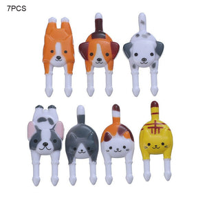 Animal Fruit Fork Food Grade Plastic Mini Cartoon Kids Cake Fruit Toothpick Bento Lunch Bento Accessories Party Decoration