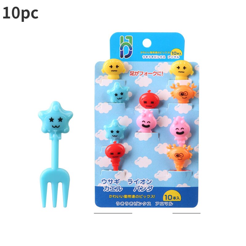 Animal Fruit Fork Food Grade Plastic Mini Cartoon Kids Cake Fruit Toothpick Bento Lunch Bento Accessories Party Decoration