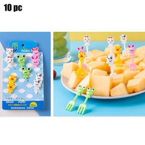 Animal Fruit Fork Food Grade Plastic Mini Cartoon Kids Cake Fruit Toothpick Bento Lunch Bento Accessories Party Decoration