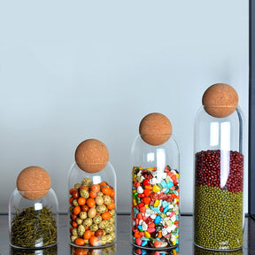 Ball cork lead-free glass jar with lid bottle storage tank sealed tea cans cereals transparent storage jars coffee contains