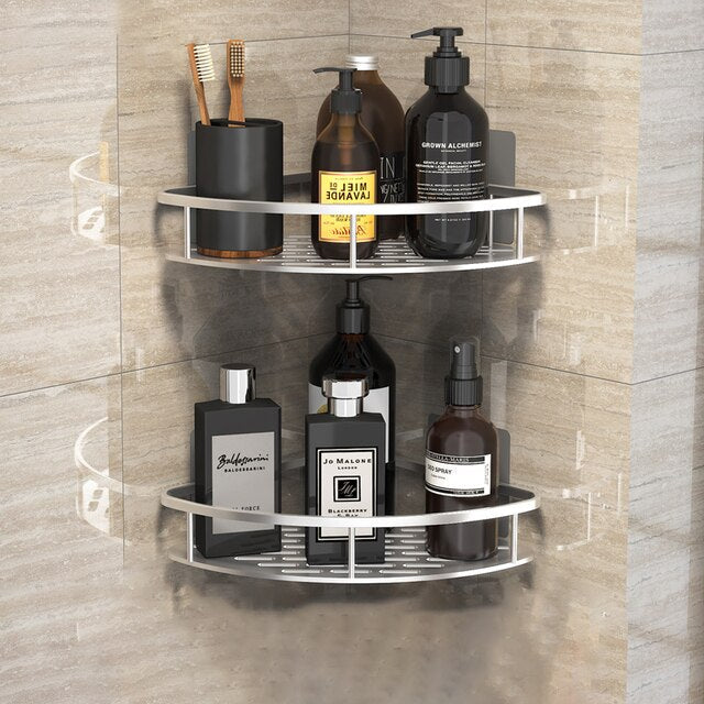 Bathroom Shelves No-drill Wall Mount Corner Shelf Shower Storage Rack Holder for WC Shampoo Organizer Bathroom Accessories