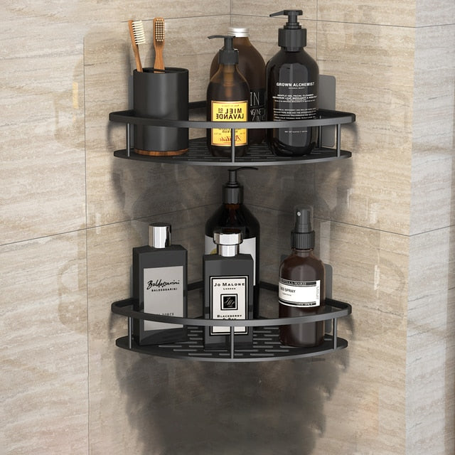 Bathroom Shelves No-drill Wall Mount Corner Shelf Shower Storage Rack Holder for WC Shampoo Organizer Bathroom Accessories