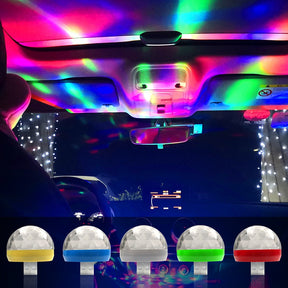 Car Auto USB DJ RGB Mini Colorful Music Sound LED USB-C Apple Holiday Party Karaoke Atmosphere Lamp Welcome 5V Ball Laser Light