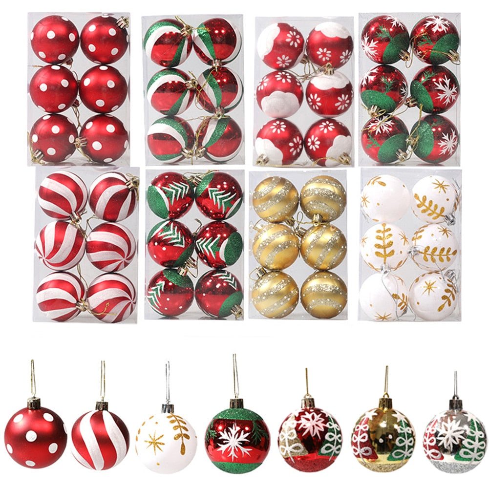 Christmas Balls. 6pcs 6cm Christmas Tree Ornaments Shatterproof Xmas Tree Baubles Christmas Ball Decorations for Home