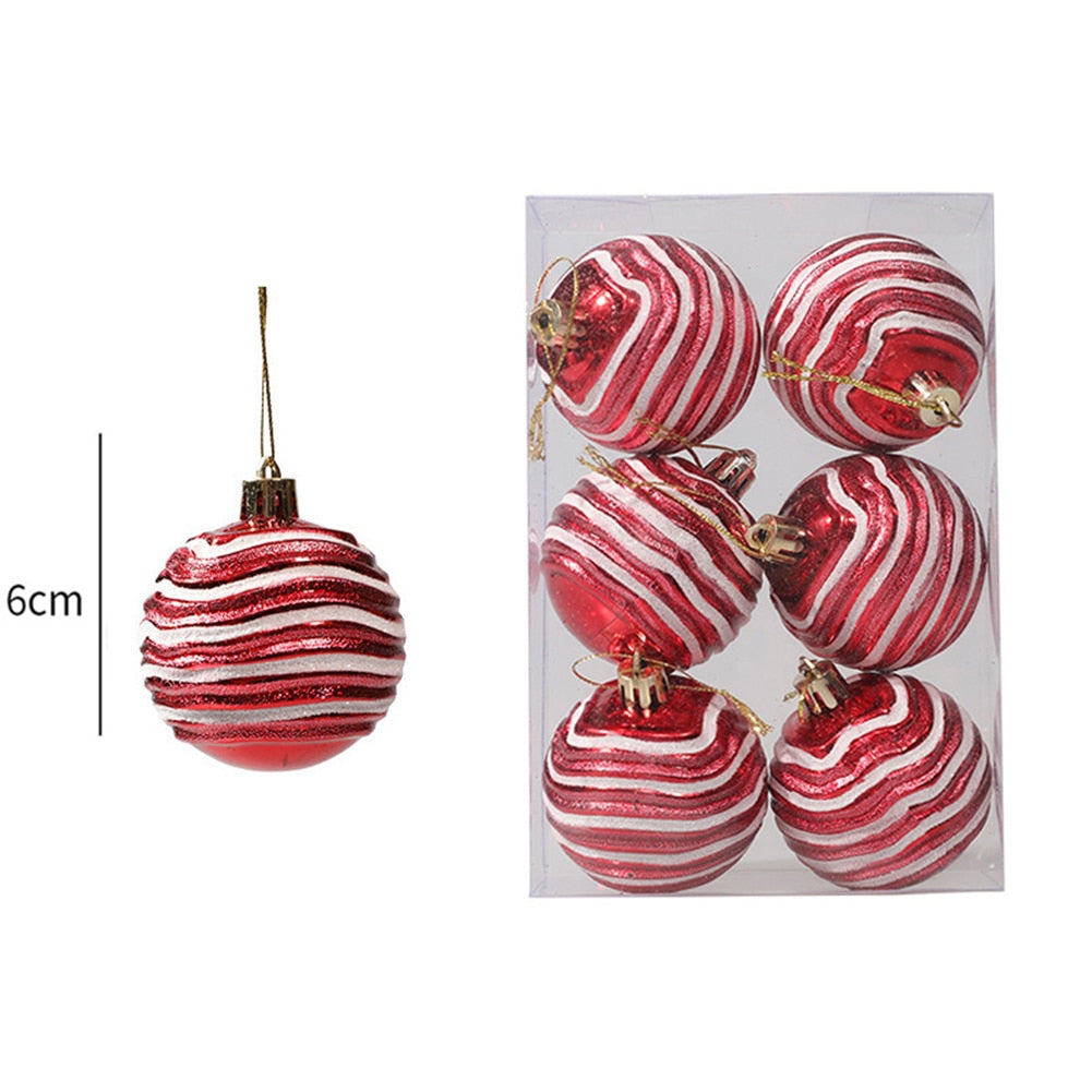 Christmas Balls. 6pcs 6cm Christmas Tree Ornaments Shatterproof Xmas Tree Baubles Christmas Ball Decorations for Home