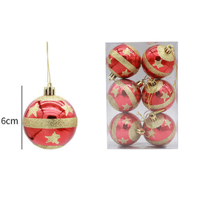 Christmas Balls. 6pcs 6cm Christmas Tree Ornaments Shatterproof Xmas Tree Baubles Christmas Ball Decorations for Home