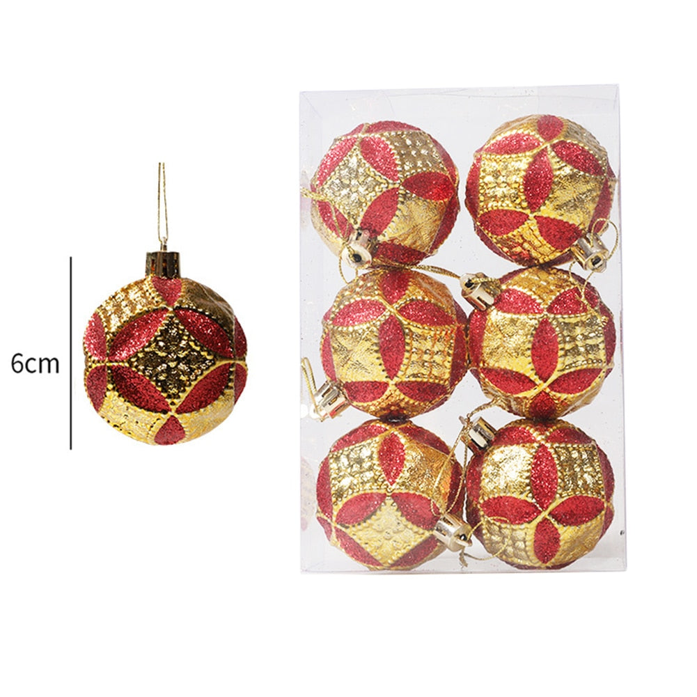 Christmas Balls. 6pcs 6cm Christmas Tree Ornaments Shatterproof Xmas Tree Baubles Christmas Ball Decorations for Home