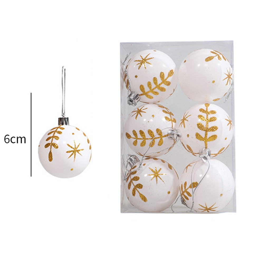 Christmas Balls. 6pcs 6cm Christmas Tree Ornaments Shatterproof Xmas Tree Baubles Christmas Ball Decorations for Home