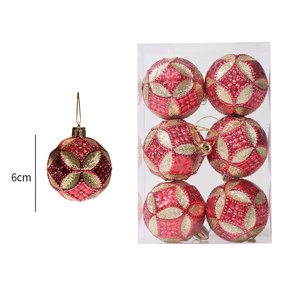 Christmas Balls. 6pcs 6cm Christmas Tree Ornaments Shatterproof Xmas Tree Baubles Christmas Ball Decorations for Home