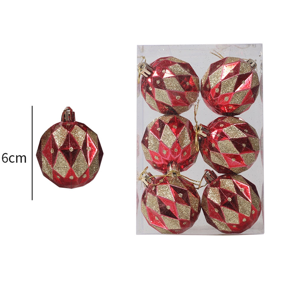 Christmas Balls. 6pcs 6cm Christmas Tree Ornaments Shatterproof Xmas Tree Baubles Christmas Ball Decorations for Home