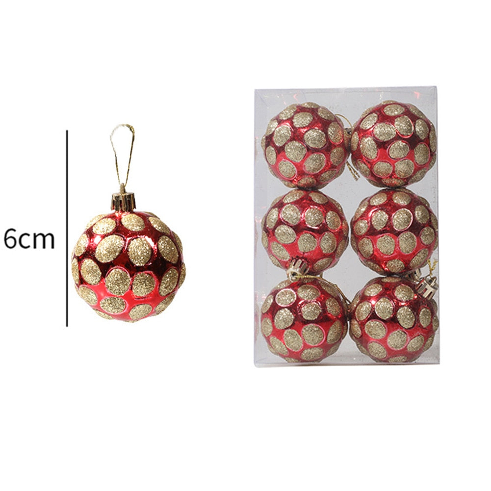 Christmas Balls. 6pcs 6cm Christmas Tree Ornaments Shatterproof Xmas Tree Baubles Christmas Ball Decorations for Home