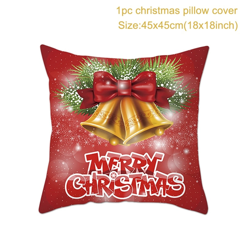 Christmas Cushion Cover Merry Christmas Decor For Home Santa Claus Christmas Ornament Xmas Gift Navidad 2022 Happy New Year 2023