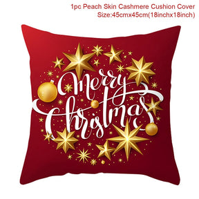 Christmas Cushion Cover Merry Christmas Decor For Home Santa Claus Christmas Ornament Xmas Gift Navidad 2022 Happy New Year 2023