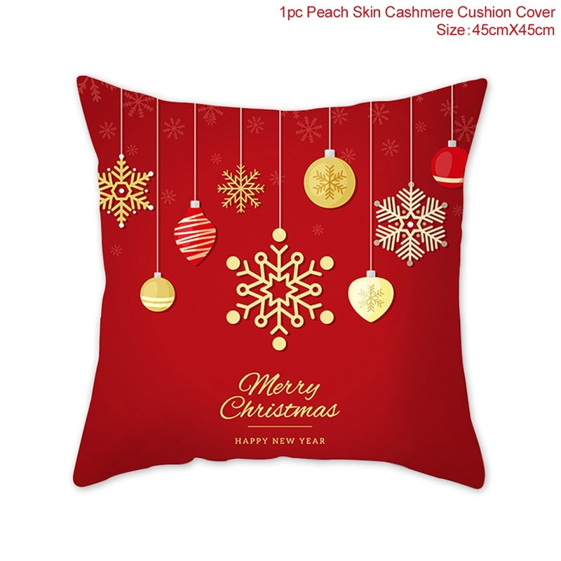 Christmas Cushion Cover Merry Christmas Decor For Home Santa Claus Christmas Ornament Xmas Gift Navidad 2022 Happy New Year 2023