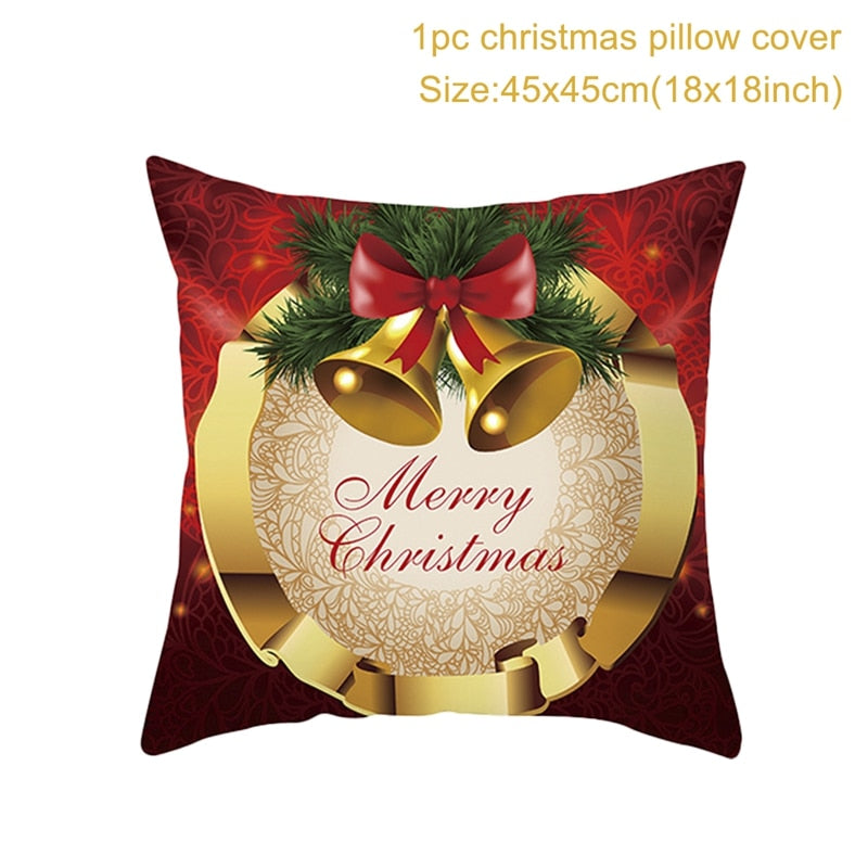 Christmas Cushion Cover Merry Christmas Decor For Home Santa Claus Christmas Ornament Xmas Gift Navidad 2022 Happy New Year 2023