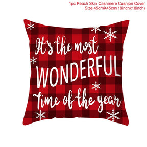 Christmas Cushion Cover Merry Christmas Decor For Home Santa Claus Christmas Ornament Xmas Gift Navidad 2022 Happy New Year 2023