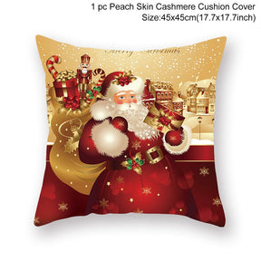 Christmas Cushion Cover Merry Christmas Decor For Home Santa Claus Christmas Ornament Xmas Gift Navidad 2022 Happy New Year 2023