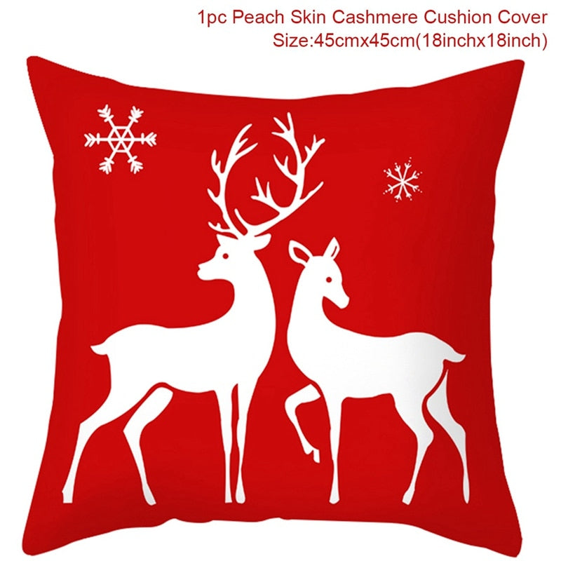 Christmas Cushion Cover Merry Christmas Decor For Home Santa Claus Christmas Ornament Xmas Gift Navidad 2022 Happy New Year 2023