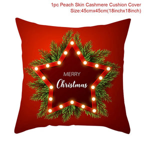 Christmas Cushion Cover Merry Christmas Decor For Home Santa Claus Christmas Ornament Xmas Gift Navidad 2022 Happy New Year 2023