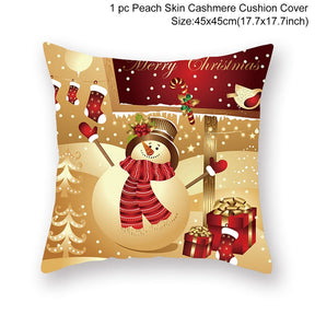 Christmas Cushion Cover Merry Christmas Decor For Home Santa Claus Christmas Ornament Xmas Gift Navidad 2022 Happy New Year 2023