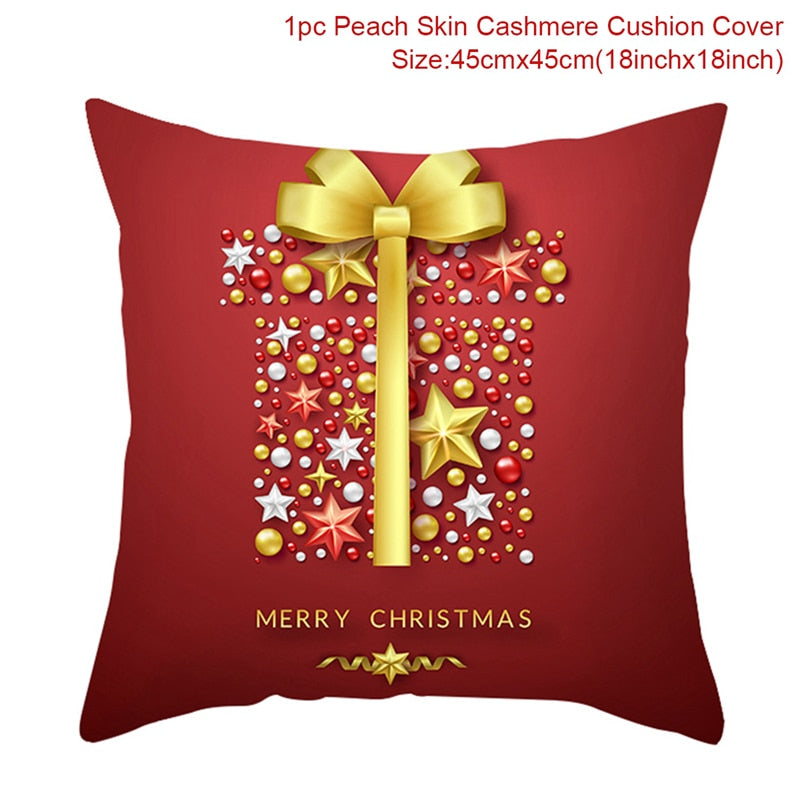 Christmas Cushion Cover Merry Christmas Decor For Home Santa Claus Christmas Ornament Xmas Gift Navidad 2022 Happy New Year 2023