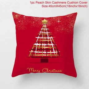 Christmas Cushion Cover Merry Christmas Decor For Home Santa Claus Christmas Ornament Xmas Gift Navidad 2022 Happy New Year 2023