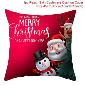 Christmas Cushion Cover Merry Christmas Decor For Home Santa Claus Christmas Ornament Xmas Gift Navidad 2022 Happy New Year 2023