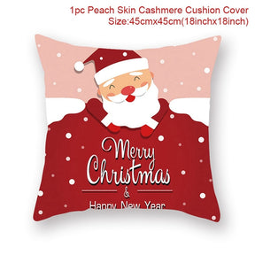 Christmas Cushion Cover Merry Christmas Decor For Home Santa Claus Christmas Ornament Xmas Gift Navidad 2022 Happy New Year 2023