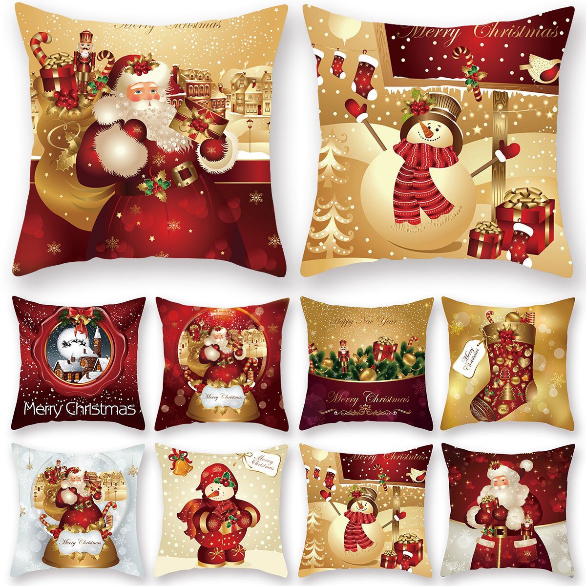 Christmas Cushion Cover Merry Christmas Decorations for Home 2022 Christmas Ornament Navidad Noel Xmas Gifts Happy New Year 2023